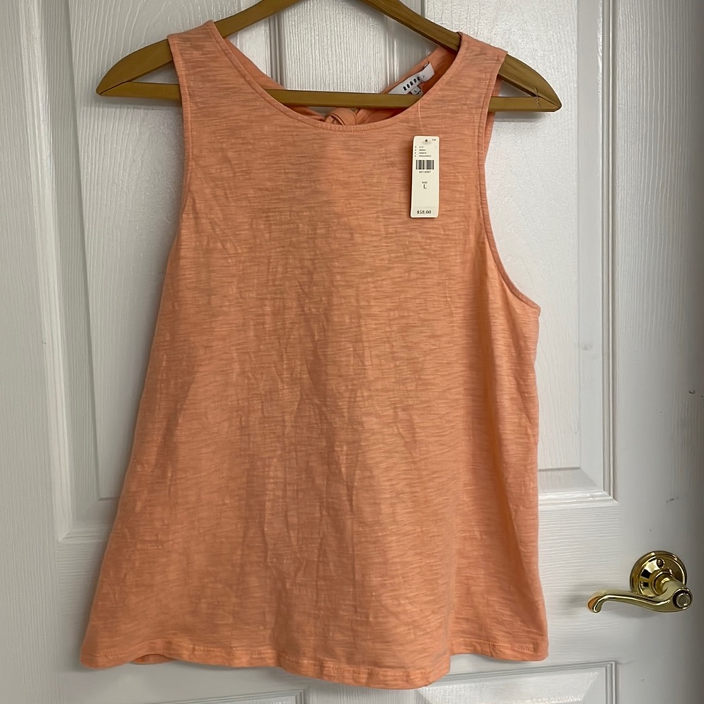 Anthropologie Ro & De peach sleeveless new top 2 back ties women’s size Large